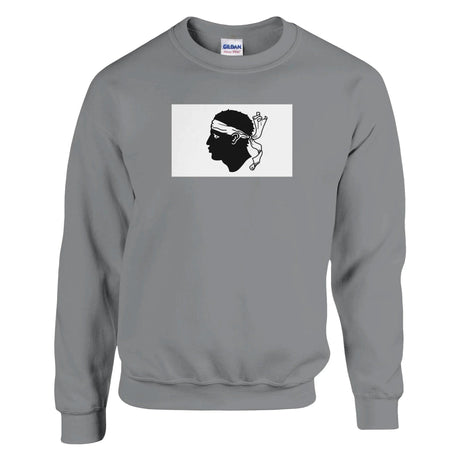 Sweat-shirt drapeau corse coton mélangé brodé confortable
