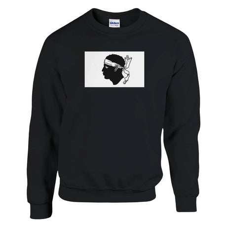 Sweat-shirt drapeau corse coton mélangé brodé confortable