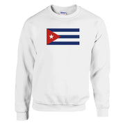 Sweat-shirt drapeau cuba coton mélangé brodé confortable