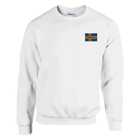 Sweat-shirt drapeau d’åland en broderie - pixelformaflag