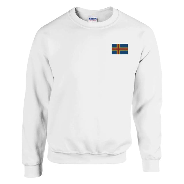 Sweat-shirt drapeau d’åland en broderie - pixelformaflag