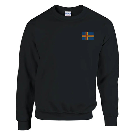 Sweat-shirt drapeau d’åland en broderie - pixelformaflag