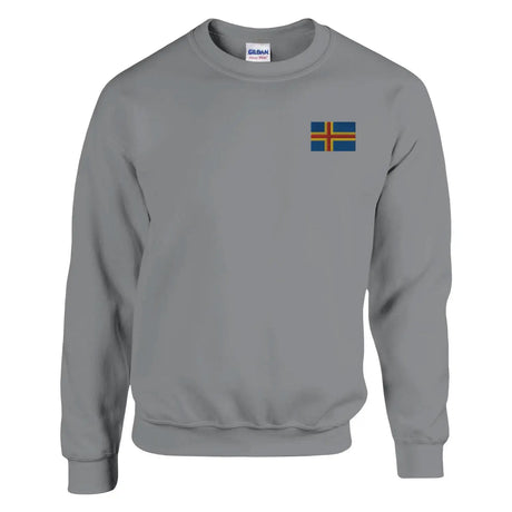 Sweat-shirt drapeau d’åland en broderie - pixelformaflag