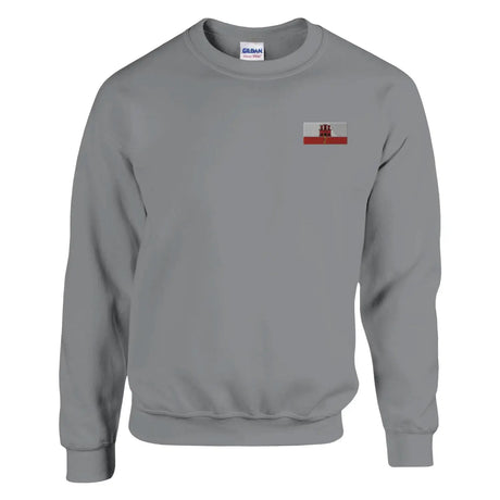 Sweat-shirt drapeau de gibraltar en broderie - pixelformaflag