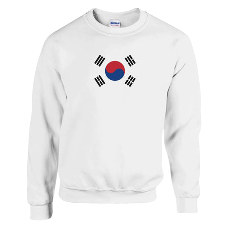 Sweat-shirt drapeau corée du sud coton mélangé brodé