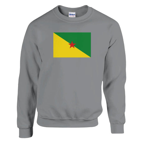 Sweat-shirt drapeau guyane brodé mélange doux coton