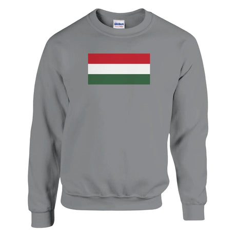 Sweat-shirt drapeau hongrie coton mélangé brodé élégant