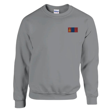 Sweat-shirt drapeau de la mongolie en broderie - pixelformaflag