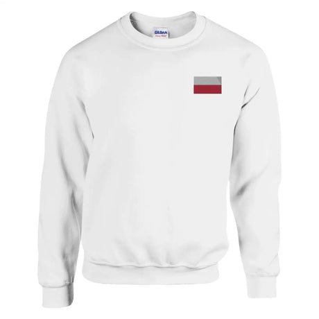 Sweat-shirt drapeau de la pologne en broderie - pixelformaflag