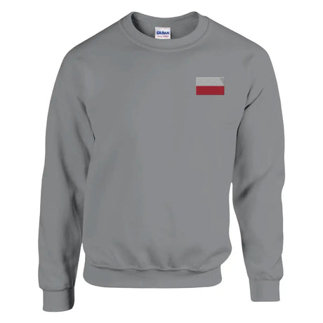Sweat-shirt drapeau de la pologne en broderie - pixelformaflag