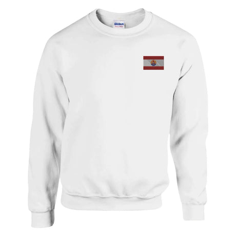 Sweat-shirt drapeau de la polynésie française en broderie - pixelformaflag
