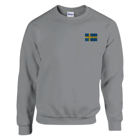 Sweat-shirt drapeau de la suède en broderie - pixelformaflag