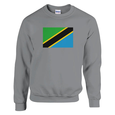 Sweat-shirt drapeau tanzanie coton mélangé imprimé doux