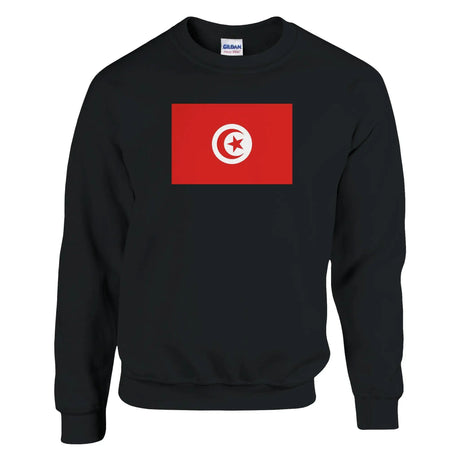 Sweat-shirt drapeau tunisie coton mélangé brodé doux