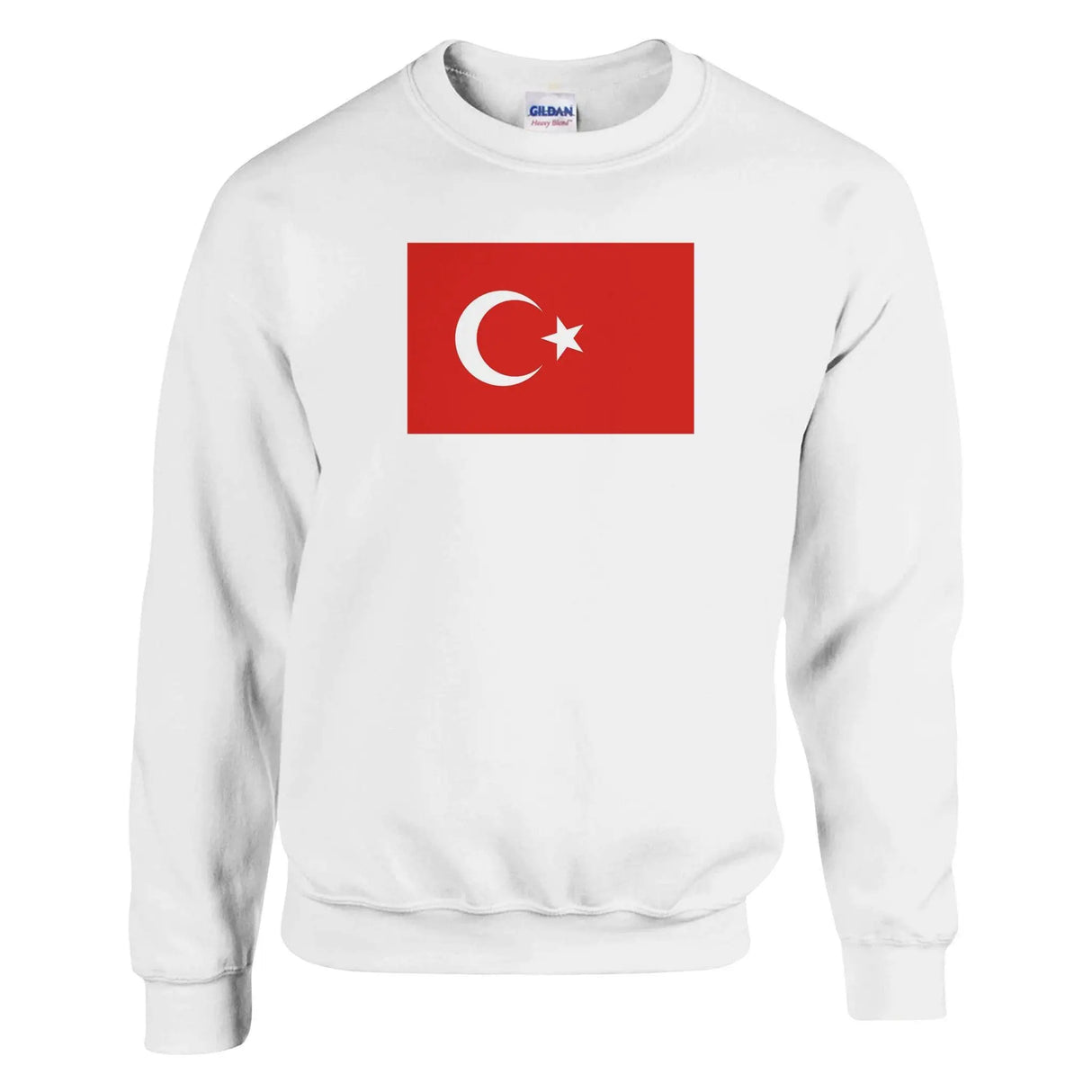 Sweat-shirt drapeau turquie coton mélangé brodé doux