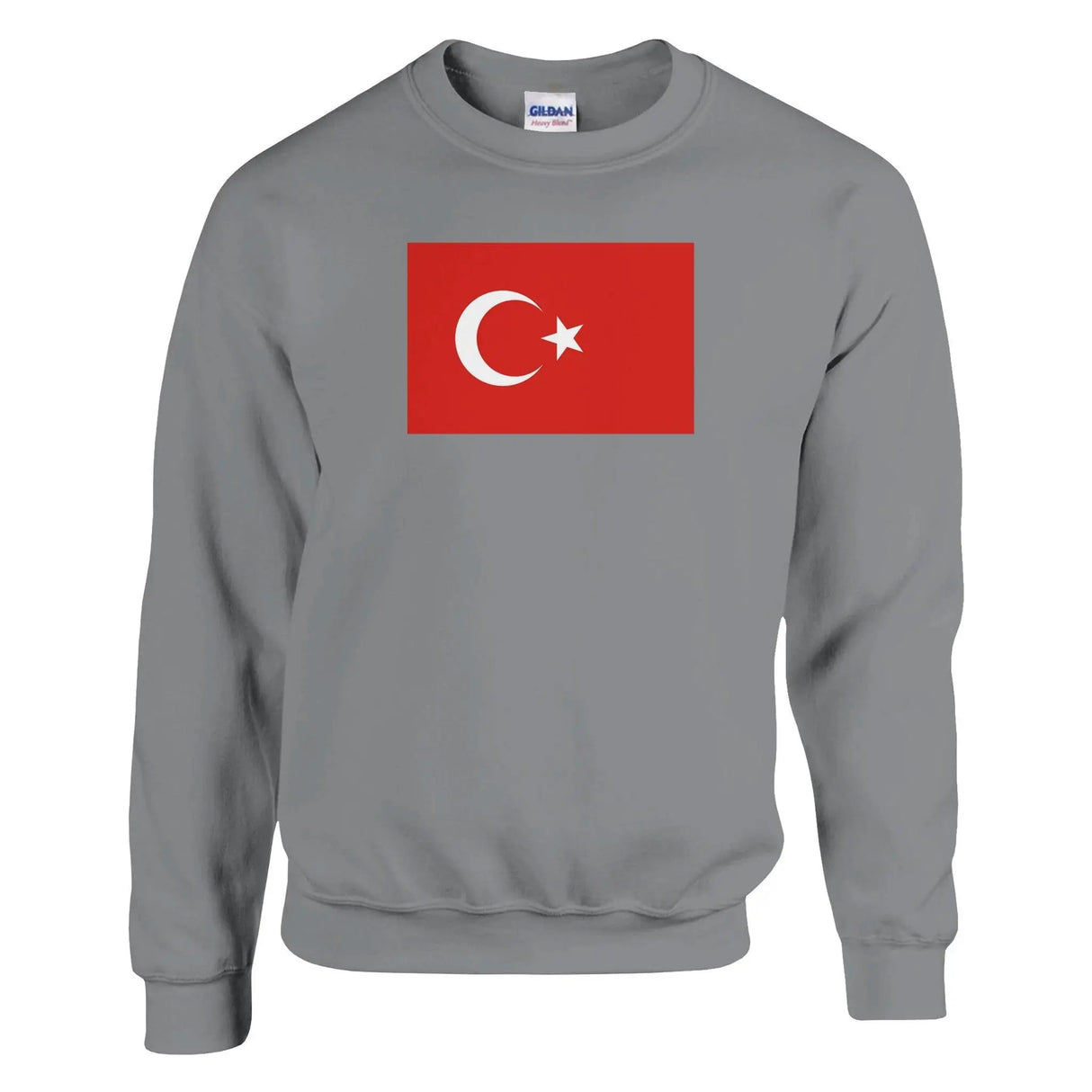 Sweat-shirt drapeau turquie coton mélangé brodé doux