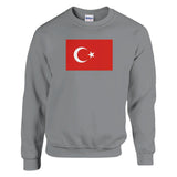 Sweat-shirt drapeau turquie coton mélangé brodé doux