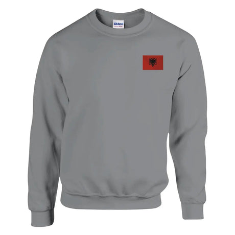 Sweat-shirt drapeau de l’albanie en broderie - pixelformaflag