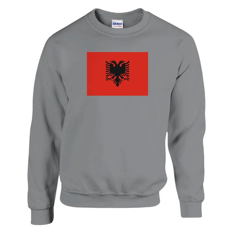 Sweat-shirt drapeau albanie coton mélangé brodé doux