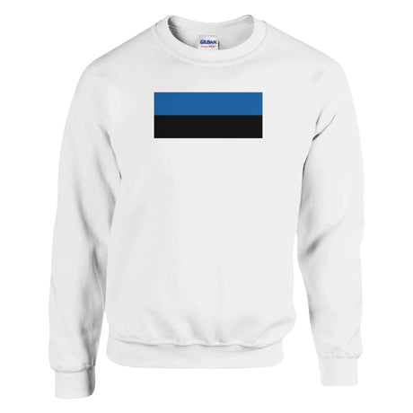 Sweat-shirt drapeau estonie coton mélangé brodé doux