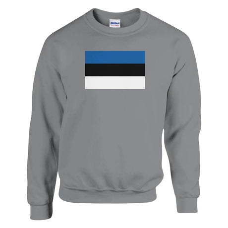 Sweat-shirt drapeau estonie coton mélangé brodé doux