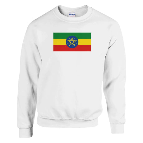 Sweat-shirt drapeau éthiopie coton mélangé imprimé doux