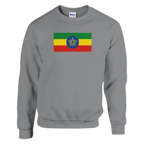 Sweat-shirt drapeau éthiopie coton mélangé imprimé doux