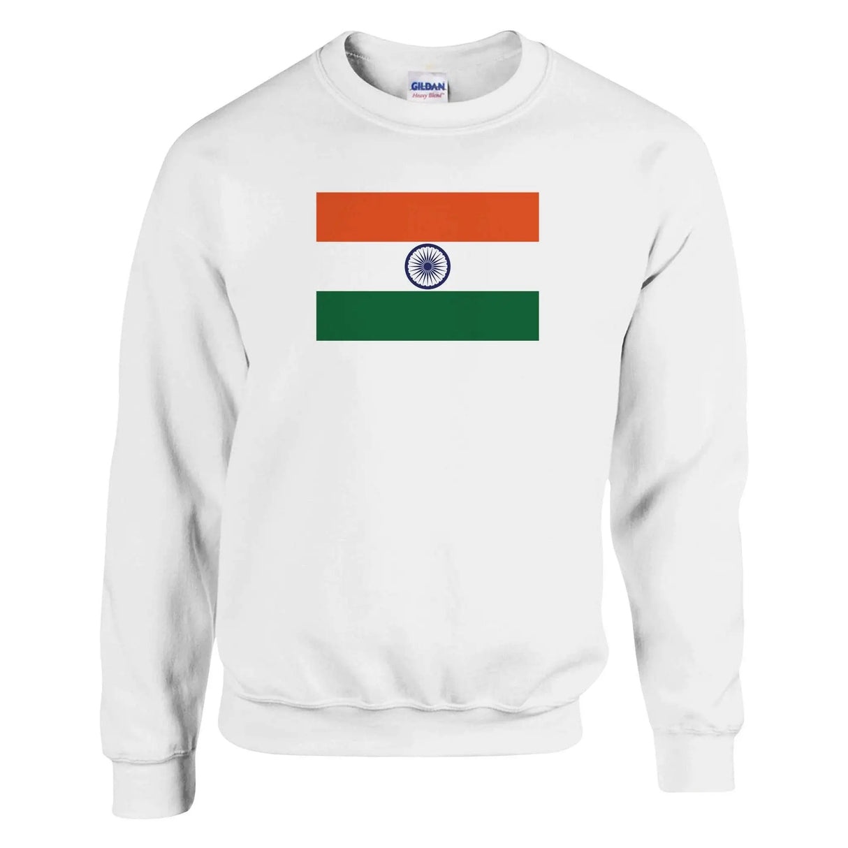 Sweat-shirt drapeau inde coton mélangé brodé confortable