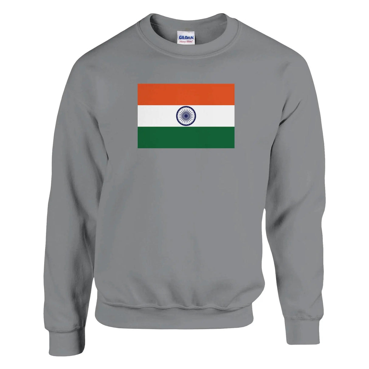 Sweat-shirt drapeau inde coton mélangé brodé confortable