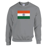 Sweat-shirt drapeau inde coton mélangé brodé confortable
