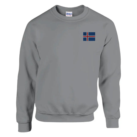 Sweat-shirt Drapeau de l'Islande en broderie - Pixelforma 