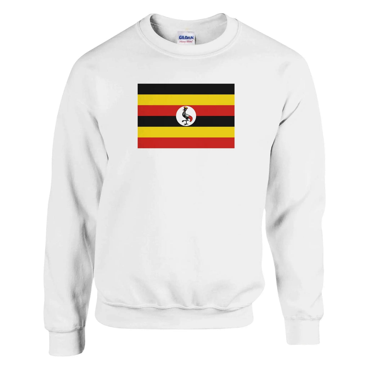 Sweat-shirt drapeau ouganda coton mélangé brodé doux