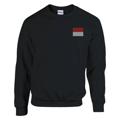 Sweat-shirt Drapeau de Monaco en broderie - Pixelforma 