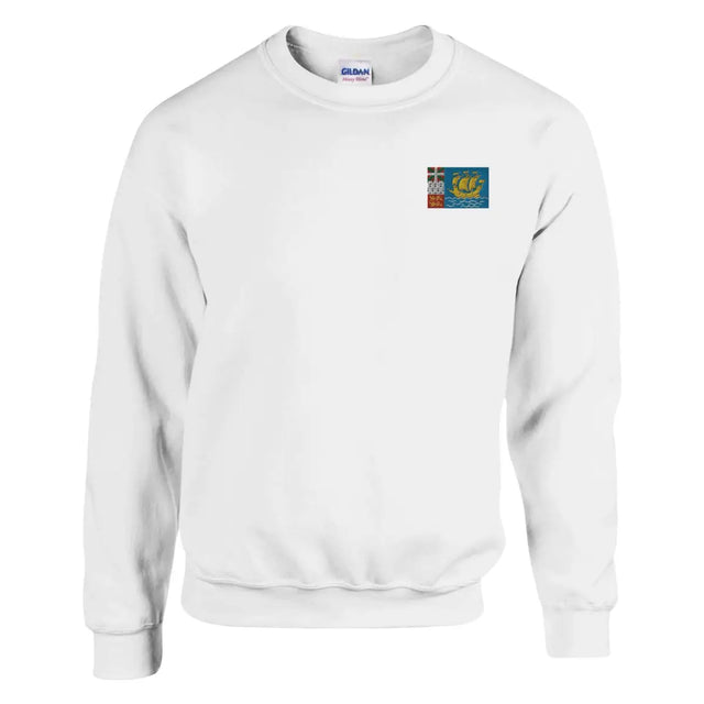 Sweat-shirt Drapeau de Saint-Pierre-et-Miquelon en broderie - Pixelforma 