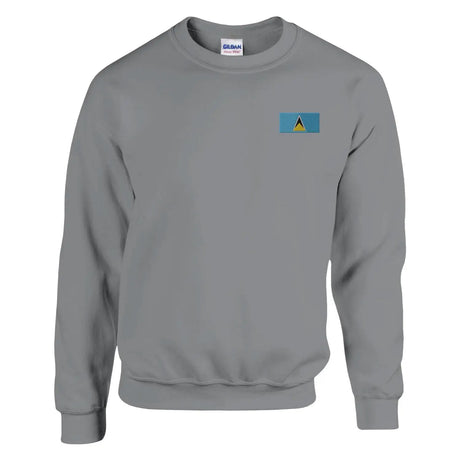 Sweat-shirt drapeau de sainte-lucie en broderie - pixelformaflag