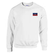 Sweat-shirt drapeau d’haïti broderie couleur coton mélangé