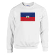 Sweat-shirt drapeau d’haïti coton mélangé brodé