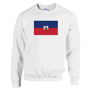 Sweat-shirt drapeau d’haïti coton mélangé brodé