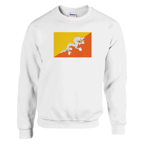 Sweat-shirt drapeau bhoutan coton mélangé brodé doux