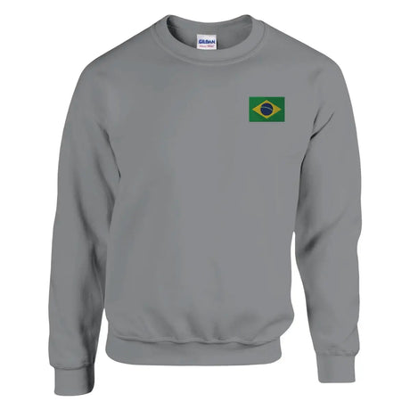 Sweat-shirt Drapeau du Brésil en broderie - Pixelforma 