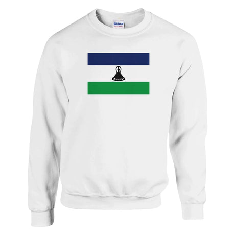 Sweat-shirt drapeau lesotho brodé coton mélangé doux