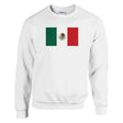Sweat-shirt drapeau mexique coton mélangé broderie douce