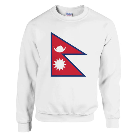 Sweat-shirt drapeau népal coton mélangé brodé doux