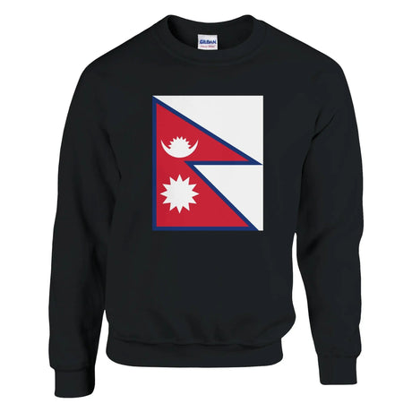 Sweat-shirt drapeau népal coton mélangé brodé doux