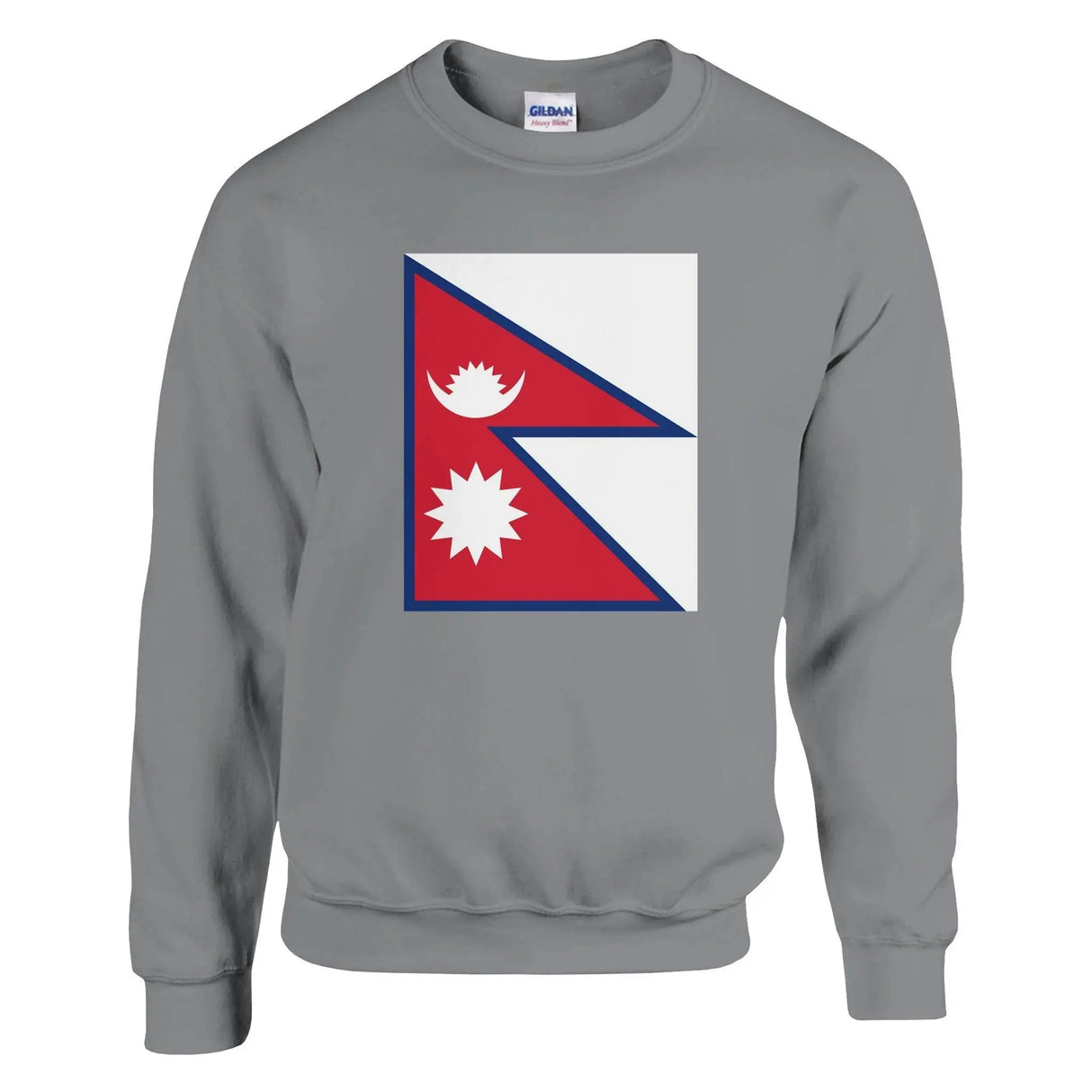 Sweat-shirt drapeau népal coton mélangé brodé doux