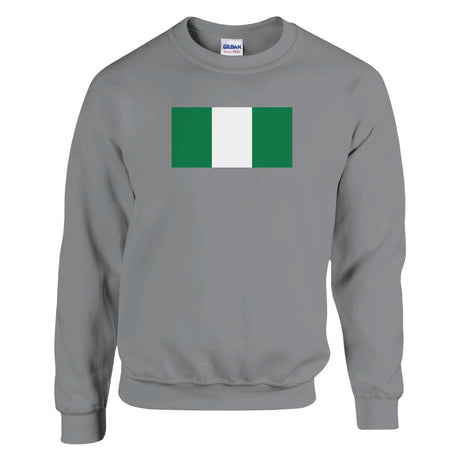 Sweat-shirt drapeau nigeria coton mélangé broderie douce