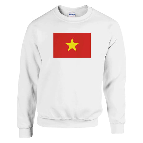 Sweat-shirt drapeau viêt nam coton mélangé broderie
