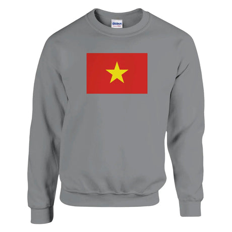 Sweat-shirt drapeau viêt nam coton mélangé broderie
