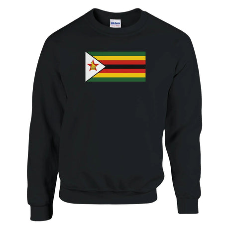 Sweat-shirt drapeau zimbabwe coton mélangé broderie douce