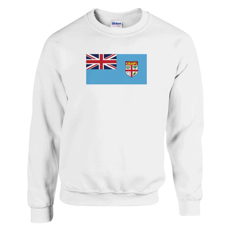 Sweat-shirt drapeau fidji coton mélangé brodé confortable
